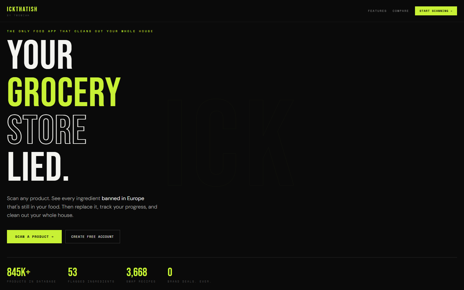 Ick That Ish — food barcode transparency app